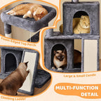 Yaheetech 42in Cat Tree Tower with Scratching Posts, Plush Condo, Ramp & Perch, Multi-Level Climber for Indoor Cats & Kittens, Dark Gray