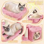 Yaheetech Cat Tree, 34in Cute Cat Tower for Indoor Cats, Multi-Level Pet Condo Furniture Activity Center Cat Bed w/Scratching Post&Dangling Ball&Platform for Kittens, Pink