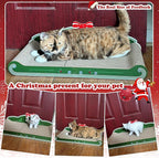 Sofa-Shaped Cat Scratching Couch - Thick Cardboard Cat Lounge Bed for Indoor Rest & Play Christmas Theme Sofa Scratcher Pad (23 "L X 12.2" W X 6.7" H)