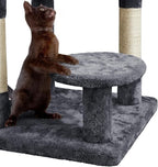 Topeakmart 46'' Cat Tree Cat Tower, with Thicker Scratching Posts, Larger Plush Perch, Spacious Condo, Basket, Multi-Level Cat Condo Furniture for Indoor Cats Kitty Pet Play House