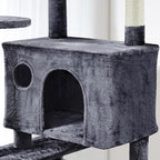 Topeakmart Cat Tree, 80-Inch Cat Tower for Indoor Cats, Multi-Level Cat Condo with Scratching Posts, Padded Perches and Ladder, Cat Stand House Furniture, Dark Gray
