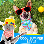 Eccliy 30 Pack Spring Dog Bandanas Bulk Flower Dog Scarfs Summer Head Wrap Soft Triangle Polyester Bandana Pet Costume Cute Bibs with Flowers Patterns for Female Male Small Medium Large