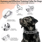 Stainless Steel Dog Training Collar, Quick Release Buckle, Adjustable Collar for Large Dogs Neck Girth 12"-17“
