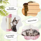 Yaheetech XL Cat Tree, 80in Multi-Level Cat Tower w/Scratching Posts, Double Condo, Perched Platforms and Dangling Balls, Pet Activity Center for Kittens, Pink