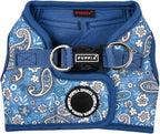 Puppia Cynthia Dog Vest Harness B (Step-in) Fashionable Paisley Pattern Spring Summer Harness for Small and Medium Dogs, Blue, Small
