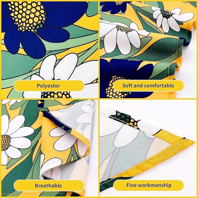 10PCS Big Dog Bandanas Floral Spring Flowers for Large XL Breed Dog Pink Purple Yellow Pattern Kerchief Triangle Bibs Head Scarves for Boys and Girls Grooming Accessories Costume