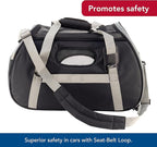 Coastal Pet Bergan Comfort Carrier - Breathable Travel Carrier for Dogs & Cats - Black & Grey, 19" x 10" x 13"