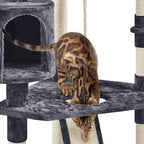 Topeakmart Cat Tree Large Cat Tower 79inch for Indoor Cats Multi-Level Cat Tree with Scratching Posts & Basket & Scratching Posts as Activity Center, Play House,Dark Gray