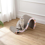CSR1013D Kona 27" Modern Cardboard Double-Sided Wave Cat Scratcher with Catnip, Pattern Party