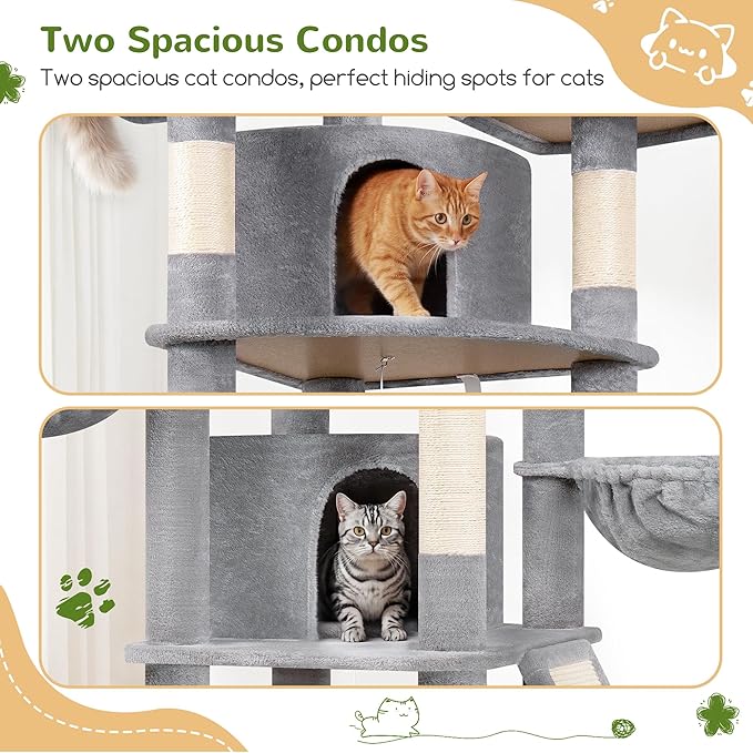 Globlazer 80 Inch Heavy Duty Cat Tree for Large Cats,F80H (Light Gray, 80 Inch)