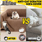 Cat Scratch Furniture Protector - Anti-Slip, Waterproof Sofa Cover to Keep Cats Off, Pet-Friendly Couch Protectors for 3 Cushion Couch, Brown Anti-Scratch Couch Cover for Pets and Kids 118"X71"