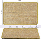 Cat Scratcher Mat, 23.6 x 15.7inch,Natural Sisal Cat Scratchers for Indoor Cats with Velcro Tapes,Cat Scratching Pad Rug,Horizontal Cat Scratching Mat Protect Furniture and Sofas (Brown)