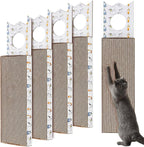 4 Pcs 15 Inch Door Hanging Cat Scratcher Cardboard Cat Scratching Board Reversible Door Hanger Scratcher Kitty Scratching Post Pad Mat for Indoor Doorknob Wall Floor
