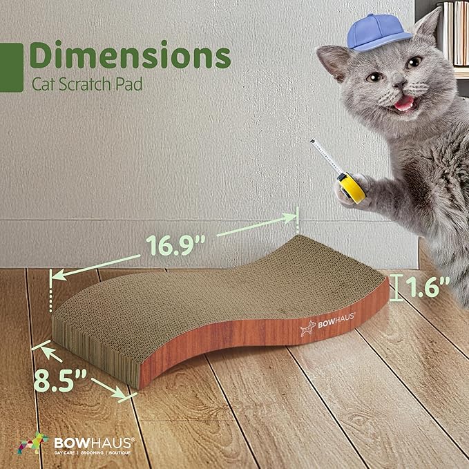 Curved Cat Scratcher Cardboard, Reversible Scratcher, Durable & Long-Lasting, Cat Cardboard Scratcher, Large Cat Scratching Pad, Scratching Board, Curving Scratch Pad for Indoor Cats, Brown