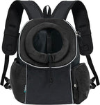 PetAmi Dog Front Carrier Backpack, Ventilated Adjustable Dog Pet Cat Chest Carrier Backpack, Dog Carrier for Hiking Camping Travel, Small Dog Puppy Medium Cat Carrying Bag, Max 14 lbs, Black