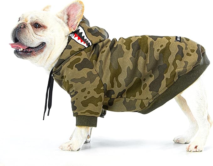 Camo Dog Hoodie Dog Clothes Extra Warm Fleece Lining Stretchy Fit for Small Medium Large Dogs (Camo, XXX-Large)