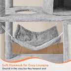 Topeakmart Cat Tower for Indoor Cats 63.5inch, Cat Furniture Condo with Scratching Posts as Kitten Activity Center