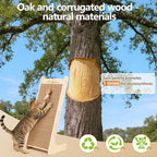 Natural Cork cat Scratching Post-Cat Scratchers- Scratch Pads for Indoor-Cats Scratching Board-cat ramp-cat Scratch Cardboard with Toy,Replaceable use-Eco-Friendly Sustainable-cat Gifts