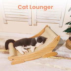 Sisal Cat Scratcher Bed Scratch Chair Aesthetic Cat Lounger Natural Wood Scratch Post Replaceable Sisal Mat with Catnip and Felt Pads,Medium Size(Cloud Edge)