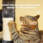Cat Tree for Indoor Cats - 63in Multi-Level Large Cat Tower with 2 Big Cat Condos, 2 Padded Perches, Hammock, 6 Sisal-Covered Scratching Post and Toys for Kittens Pet Play House, Smoky Grey