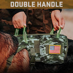 Forestpaw Dog Harness for Large Dogs,Tactical Dog Harness with Handle,No Pull Military Service Dog Vest with Pockets Adjustable for Walking Training,Camo Green,Chest 21.5-45"