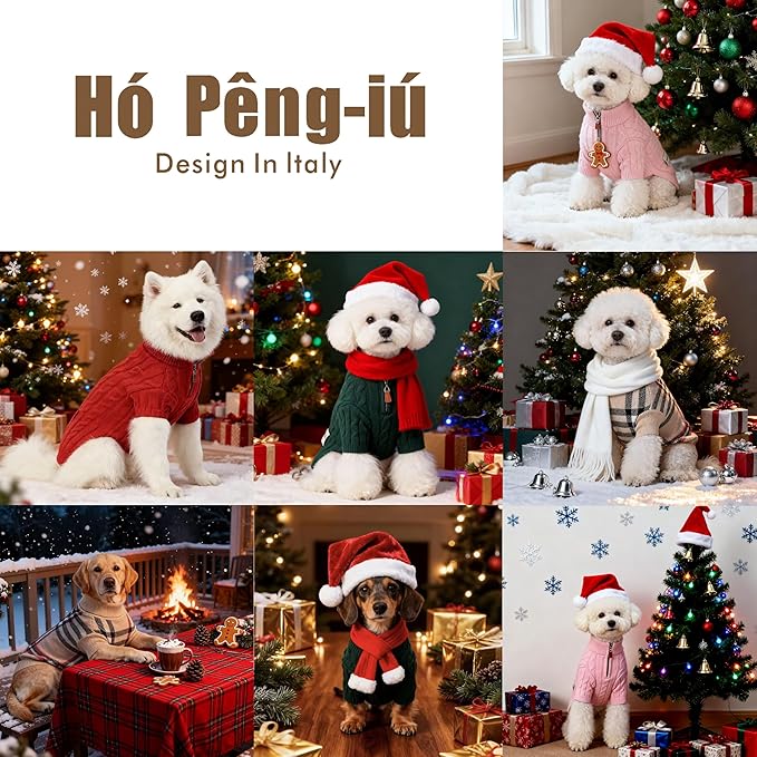 Small/Medium Dog Sweater, Warm Dog Winter Coat w/Sleeves, Comfortable High Neck Premium Dog Clothes for Mini Poodle-Best for Holidays, Daily Walks S Pink