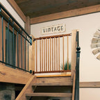 Evenflo Walk-Thru Top of Stairs Baby Gate, Farmhouse Collection