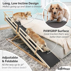 Dog Ramp for Bed, by DoggoRamps – Solid Hardwood Dog Ramp for High Beds (Adjustable up to 37" Tall) with Side Rails & Non-Slip Grip – Ramps for Small Dogs Like Dachshunds – 100% Made in North America