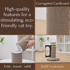 Petpals 2-Pack Eco-Scratcher Corrugated Cardboard Scratcher Refill, Replacement for Refreshing Petpals Cat Tree Cascade Ontario and Eco-Scratcher,Value Pack, Brown