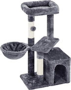 Topeakmart Cat Tree, 34in Cat Tower, Multi-Level Cat Condo with Extra Scratch Boards and Sisal Posts as Kitty Activity Center Pet Stand Tree for Indoor Kittens