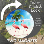 Screen Door Magnets Double Sided – Keep People, Kids, and Dogs from Running into The Screen Door - Robbins Aria Flamingos