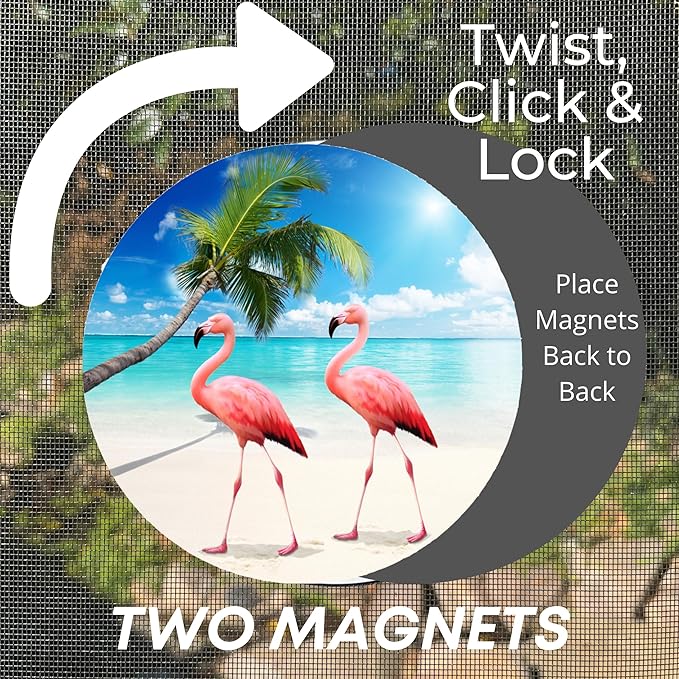 Screen Door Magnets Double Sided – Keep People, Kids, and Dogs from Running into The Screen Door - Robbins Aria Flamingos