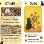 Sisal Cat Scratching Pad - Shedding-Resistant Wall Scratcher Mat for Indoor Cat, Kitten Art Print Sunflower Scratching Mats for Carpet Couch Furniture with Adhesive Hook Loop Tape(24*16in)