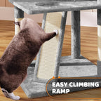 Yaheetech | 68.5in Cat Tree | for Large Cats | Multi-Level Cat Tower with 3 Wide Perches, Large Condo | Stable Pet Play House w/Sisal-Covered Scratching Posts & Board | Light Gray