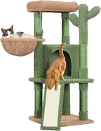 Topeakmart 42″ H Cactus Cat Tree,Cute Cat Tower w/Scratching Posts,Indoor Cats Furniture Pet Activity Center Play House w/Platform/Condo/Basket&Hanging Ball