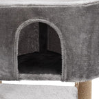 Cat Tree, W23.6*D15.7*H63in Cat Climbing Tower for Indoor Cats, Multi-Layer Cat Condo with Cat House, Hammock, Jumping Platforms, Scratching Posts, Holds 7.5kg/16.5lbs (Grey)
