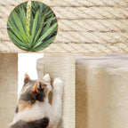 Topeakmart Multilevel Cat Tree Cat Scratching Posts Cat Houses and Condos with Condo & Nest & Platform & Basket for Indoor Cats and Kittens Play & Rest as Activity Center 33in