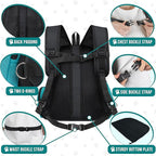 PetAmi Front Carrier Backpack, Ventilated Adjustable Pet Chest Carrier for Dog Cat, Hiking Camping Travel, Small Puppy Medium Cat Carrying Bag, Max 10 lb, Sea Blue