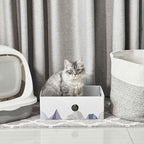 Cat Scratcher Box with Heavy-Duty Double-Sided Cardboard Pad, Cardboard Lounger, Cat Bed for Indoor Cats, Interactive Hole Design, Large - 5 Pack, White