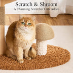 797Audio Flower Cat Tree, 37" Wood Branch Cat Tower, Pink Cloud Cat Tree with Scratching Post for Indoor Adult Cats, Luxury Cat Tree with Mushroom Cat Scratcher & Interactive Squeaky Toy