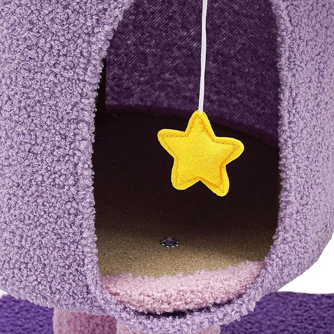 Cat Tree, Multi-Level Cat Tower for Large/Small Cats Climbing Kitty House with Resting Platforms & Scratching Posts Cats Activity Center Cat Climbing High Load Capacity (Purple)