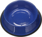 Neater Pet Brands - Outdoor Camping Style Pet Bowl - Enamel Ware Blue Black Granite Colors - Dog Cat No Tip Skid Bowls (64 oz, Blue)