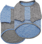 KYEESE 2Pack Dog Shirt with Sleeves, Lightweight Sun Protection Dog T Shirts for Small Dogs Boy, Breathable Pet Tank Top Reflective Dogs Clothes for Summer Outdoor Walking, Blue+Grey, M