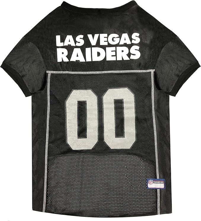 Pets First NFL Raiders Dog Jersey, Size Large, Football Shirt Costume for Pet, Dog Sports T-Shirt, NFL Team Clothing for Cats, Licensed Pet Apparel Available in 7 Sizes and 32 Teams
