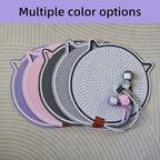 Cat Scratcher Mat, Natural Cotton Rope Cat Scratching Pad, 16.9'' Round Cat Wall & Floor Scratch Pad, Durable Double - Sided Cat Scratcher, Furniture Protector for Wall, Sofa, Couch, Carpet, Violet
