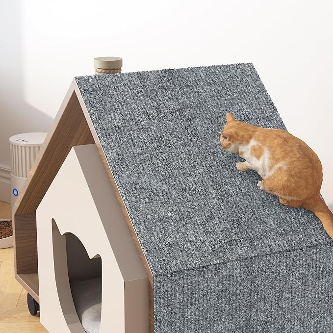 Yenhome 15.7"X160" Cat Scratch Deterrent for Furniture, Anti Scratch Furniture Protector, Couch Protector from Cat Claws Renter Friendly Trimmable Self-Adhesive Carpet Cats Wall Scratcher (Grey White)