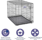 MidWest Homes for Pets 36-Inch iCrate for Medium-Large Breeds, 41-70 lbs, Single Door Folding Dog Crate with Divider Panel, Leak-Proof Tray & Secure Latches, Portable, Durable & Easy to Assemble