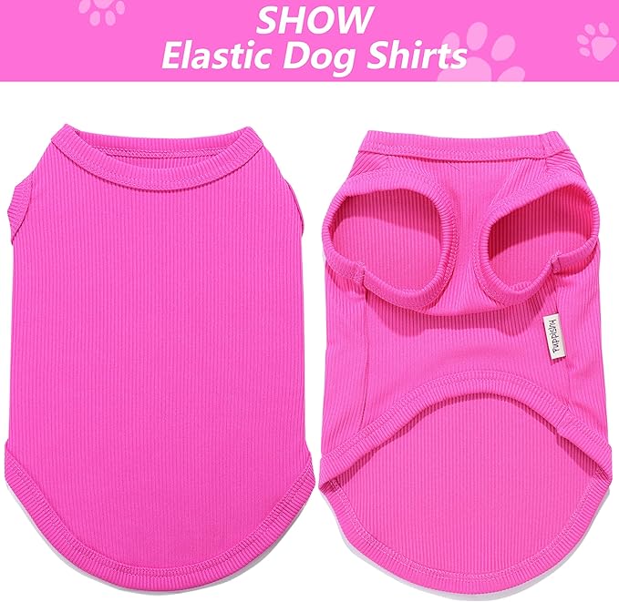 2 Pack Dog Clothes for Small Dogs Summer Dog Shirt Vest Girl Boy Lightweight Puppy T-Shirts Blank Soft and Cool Pet Clothing Sleeveless Medium Large Dog Outfit (Pink+D-Pink, Large)