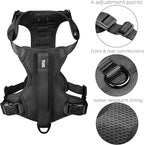 TUG Grab Dog Harness | Integrated Traffic Leash Magnetically Attached for Quick Control (Medium/Black)