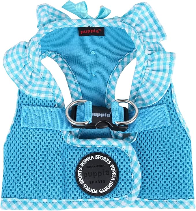Puppia Vivien Vest Dog Harness Step-in All Season Mesh Cute No Pull No Choke Walking Training for Small Dog, Sky Blue, Medium